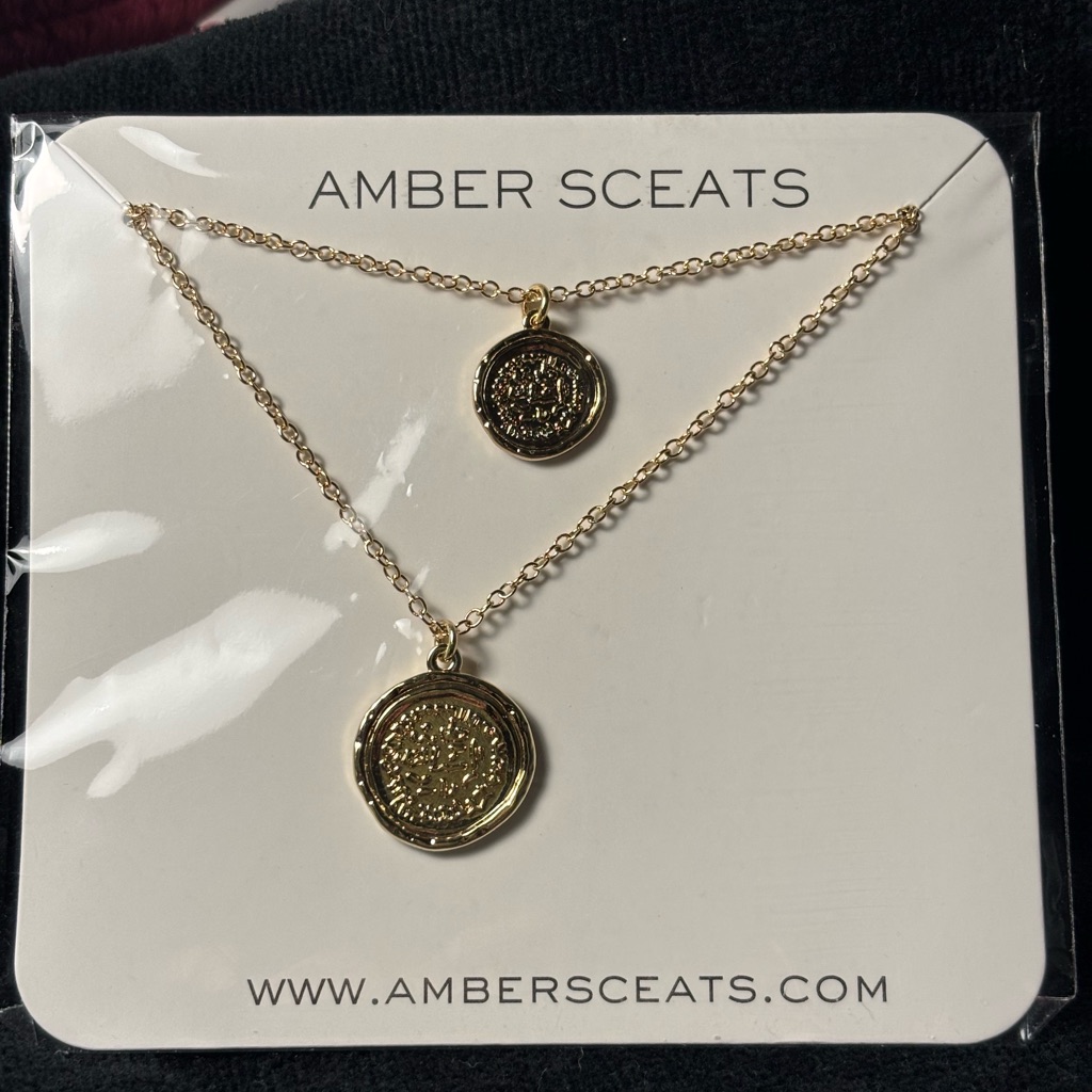 Amber Sceats Gold Double Pendant Necklace
